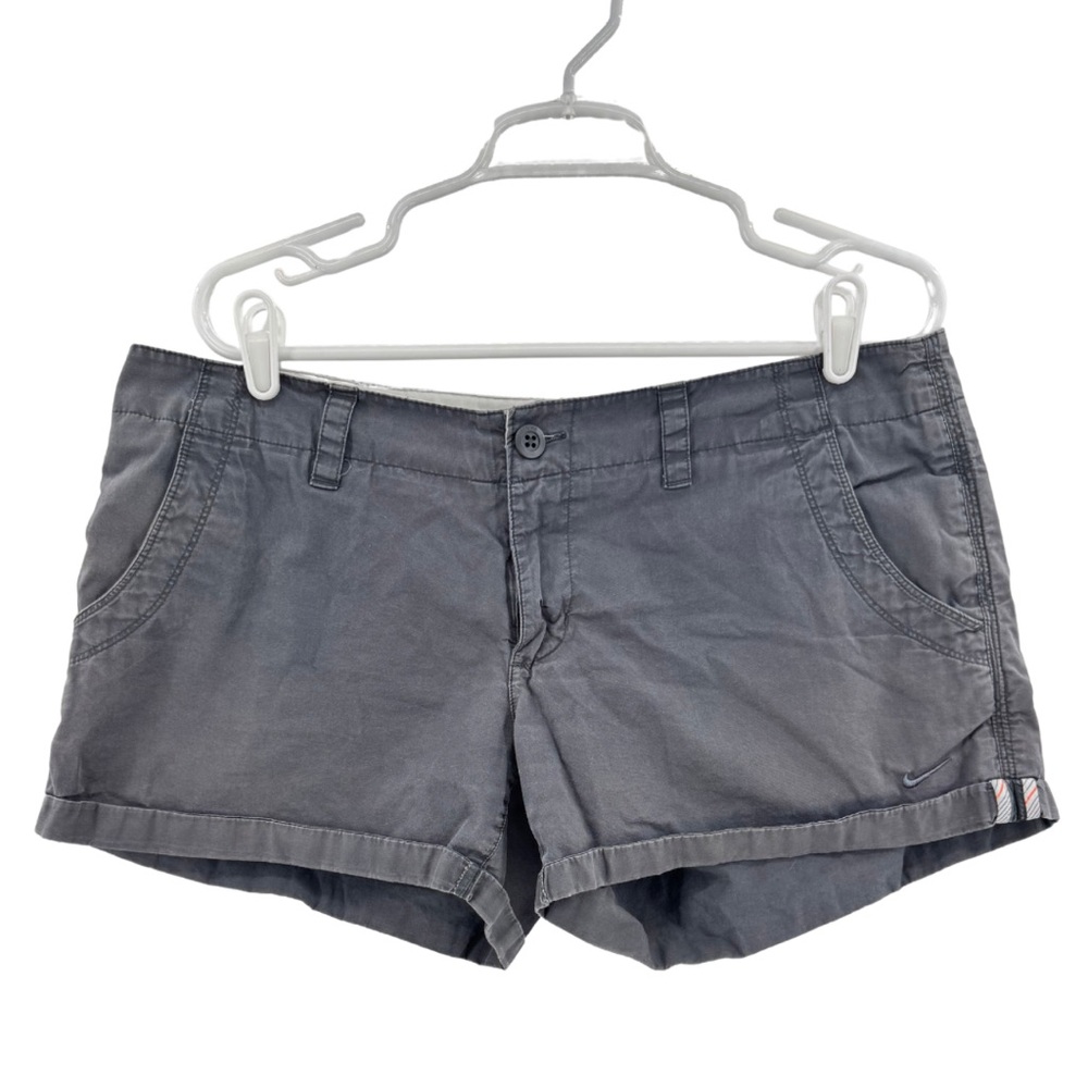 Nike Women's Charcoal Cargo Shorts cuffed hem 14 cotton casual summer outdoor
